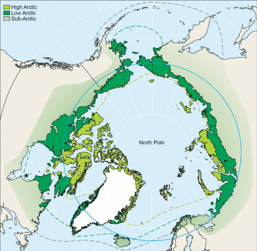 map of high and low arctic from doi:10.18194/ws.00085